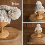 Newborn Pompom Hat, Newborn Photography props, Newborn Knitted Hat, Newborn Knitted Outfit, Baby Pom Pom Hat, Newborn Merino Wool Hat