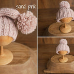 Newborn Pompom Hat, Newborn Photography props, Newborn Knitted Hat, Newborn Knitted Outfit, Baby Pom Pom Hat, Newborn Merino Wool Hat