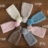 Newborn Pompom Hat, Newborn Photography props, Newborn Knitted Hat, Newborn Knitted Outfit, Baby Pom Pom Hat, Newborn Merino Wool Hat