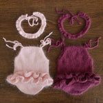 Newborn Girl Knitted Romper and Headband,Newborn Romper Girl,Newborn Girl Outfit,Newborn Photography Props,Newborn Knitted Outfit Baby Girl