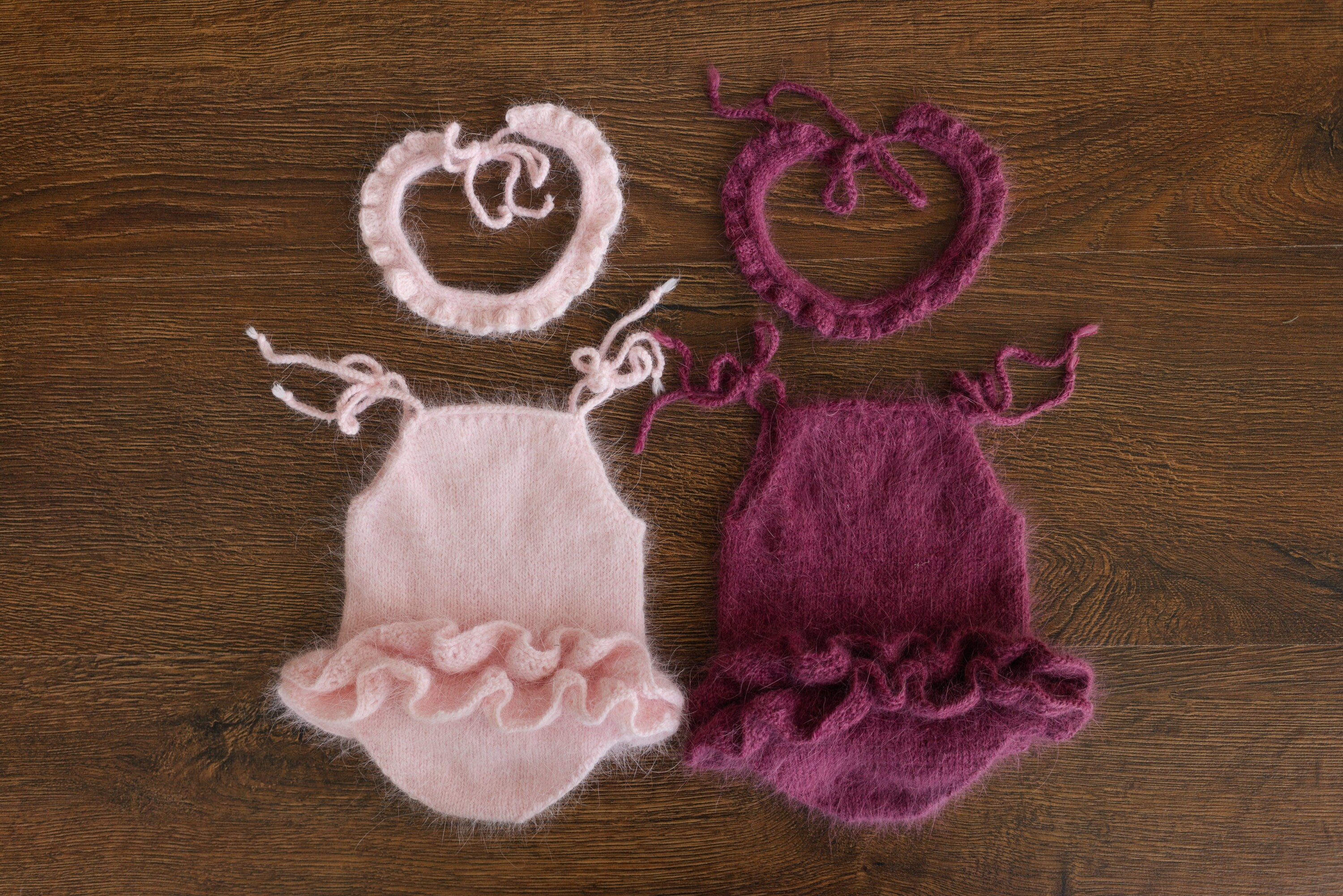 Newborn Girl Knitted Romper and Headband,Newborn Romper Girl,Newborn Girl Outfit,Newborn Photography Props,Newborn Knitted Outfit Baby Girl