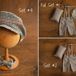 Newborn Boy Outfit, Boy Newsboy Hat Newborn, Newborn Coming Home Outfit Boy, Newborn Photography Props, Baby Newsboy Cap Newborn Overall Boy