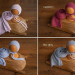 Newborn Knitted Wrap & Bonnet Prop Set, Newborn Knitted Outfit, Newborn Photography Props, Knit Newborn Bonnet, Baby Props for Photography,