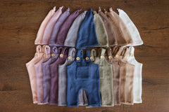 Soft Angora baby overall with matching sleep hat – newborn and sitter photography outfit