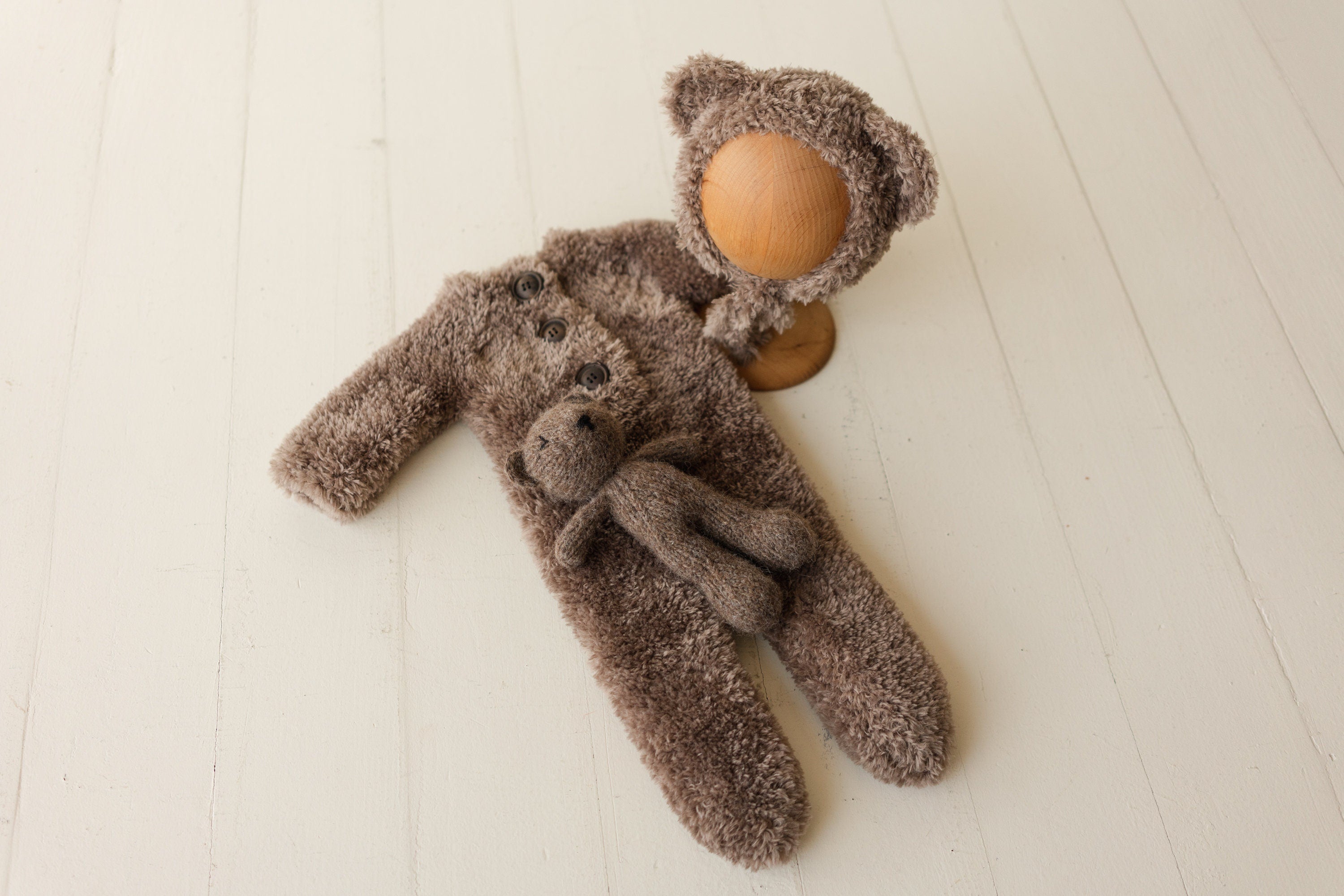 Newborn Bear Outfit, Newborn Teddy Bear Toy, Newborn Christmas Outfit, Knitted Newborn Teddy Bear Outfit Boy, Newborn Photography Props Set