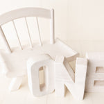 Newborn Wooden Chair and 'ONE' Letters Set, Cake Smash Props,Photography Props for Cake Smash and First Birthday Photos,Newborn Wooden Chair