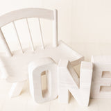 Newborn Wooden Chair and 'ONE' Letters Set, Cake Smash Props,Photography Props for Cake Smash and First Birthday Photos,Newborn Wooden Chair