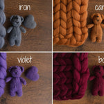 Merino wool Teddy Bear Toy for Newborn Photography,Newborn Knitted Teddy Bear Prop,Newborn Merino wool Blanket,Newborn props for photography