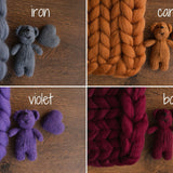 Merino wool Teddy Bear Toy for Newborn Photography,Newborn Knitted Teddy Bear Prop,Newborn Merino wool Blanket,Newborn props for photography