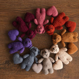 Merino wool Teddy Bear Toy for Newborn Photography,Newborn Knitted Teddy Bear Prop,Newborn Merino wool Blanket,Newborn props for photography