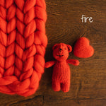 Merino wool Teddy Bear Toy for Newborn Photography,Newborn Knitted Teddy Bear Prop,Newborn Merino wool Blanket,Newborn props for photography