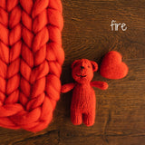 Merino wool Teddy Bear Toy for Newborn Photography,Newborn Knitted Teddy Bear Prop,Newborn Merino wool Blanket,Newborn props for photography