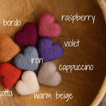 Newborn Felted Hearts Set, Newborn Valentine's heart props, Newborn photography props, Newborn felted prop, Merino wool Heart Baby props