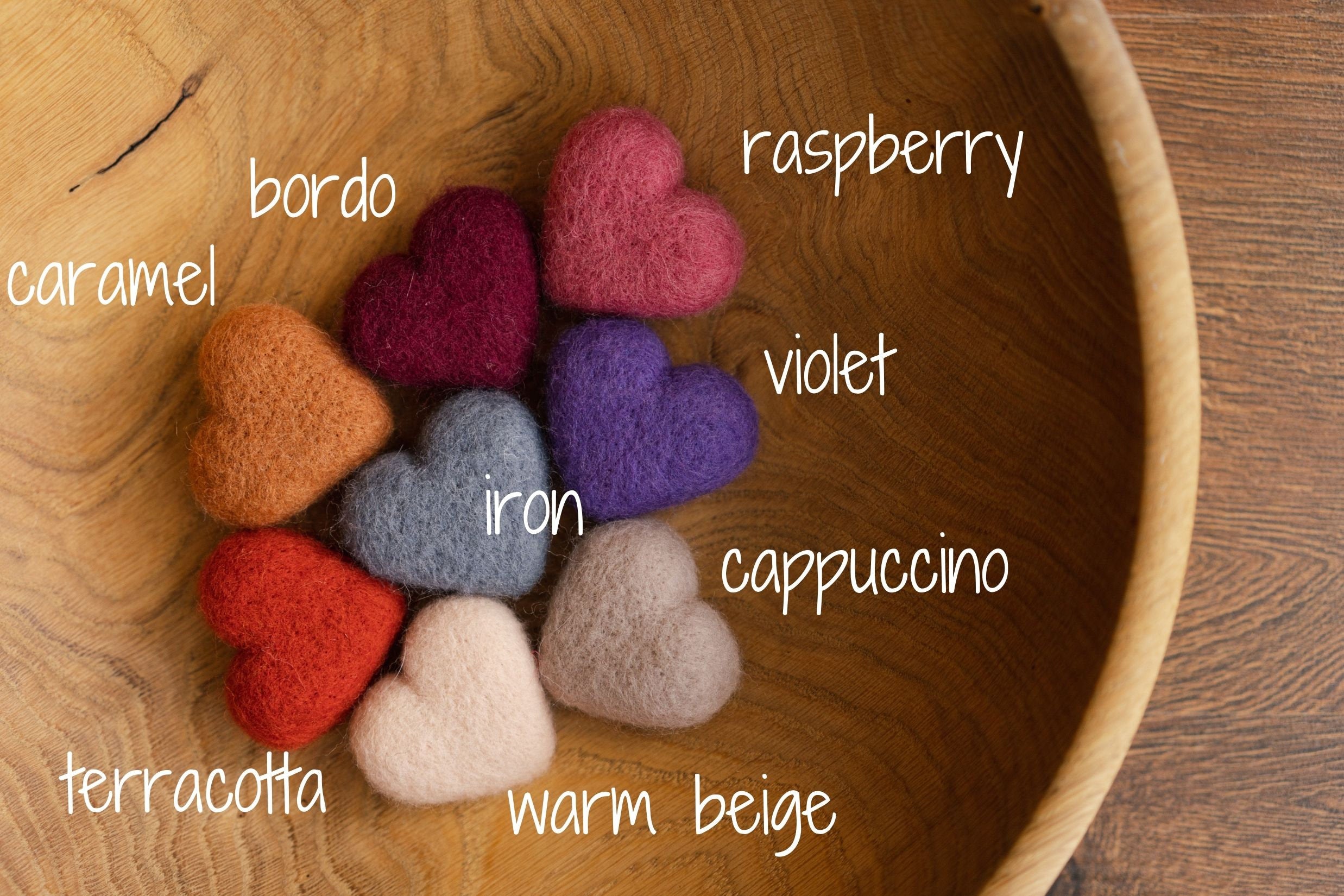 Newborn Felted Hearts Set, Newborn Valentine's heart props, Newborn photography props, Newborn felted prop, Merino wool Heart Baby props