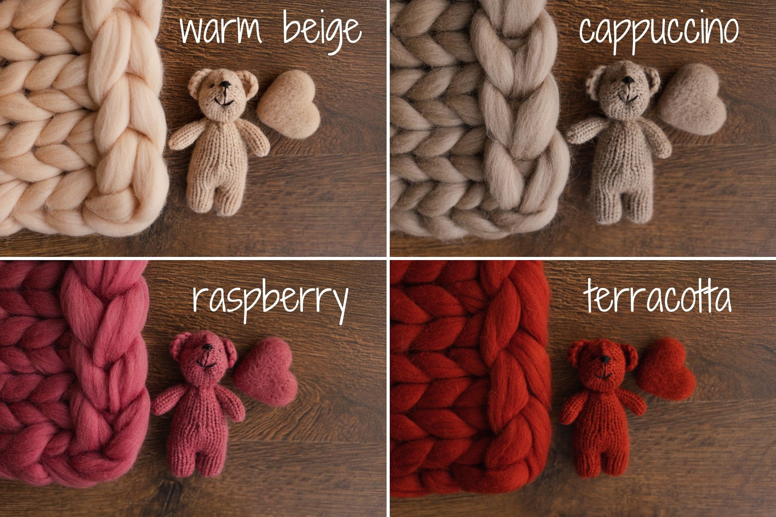 Merino wool Teddy Bear Toy for Newborn Photography,Newborn Knitted Teddy Bear Prop,Newborn Merino wool Blanket,Newborn props for photography