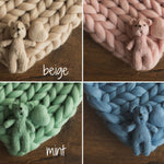Merino wool Teddy Bear Toy for Newborn Photography,Newborn Knitted Teddy Bear Prop,Newborn Merino wool Blanket,Newborn props for photography