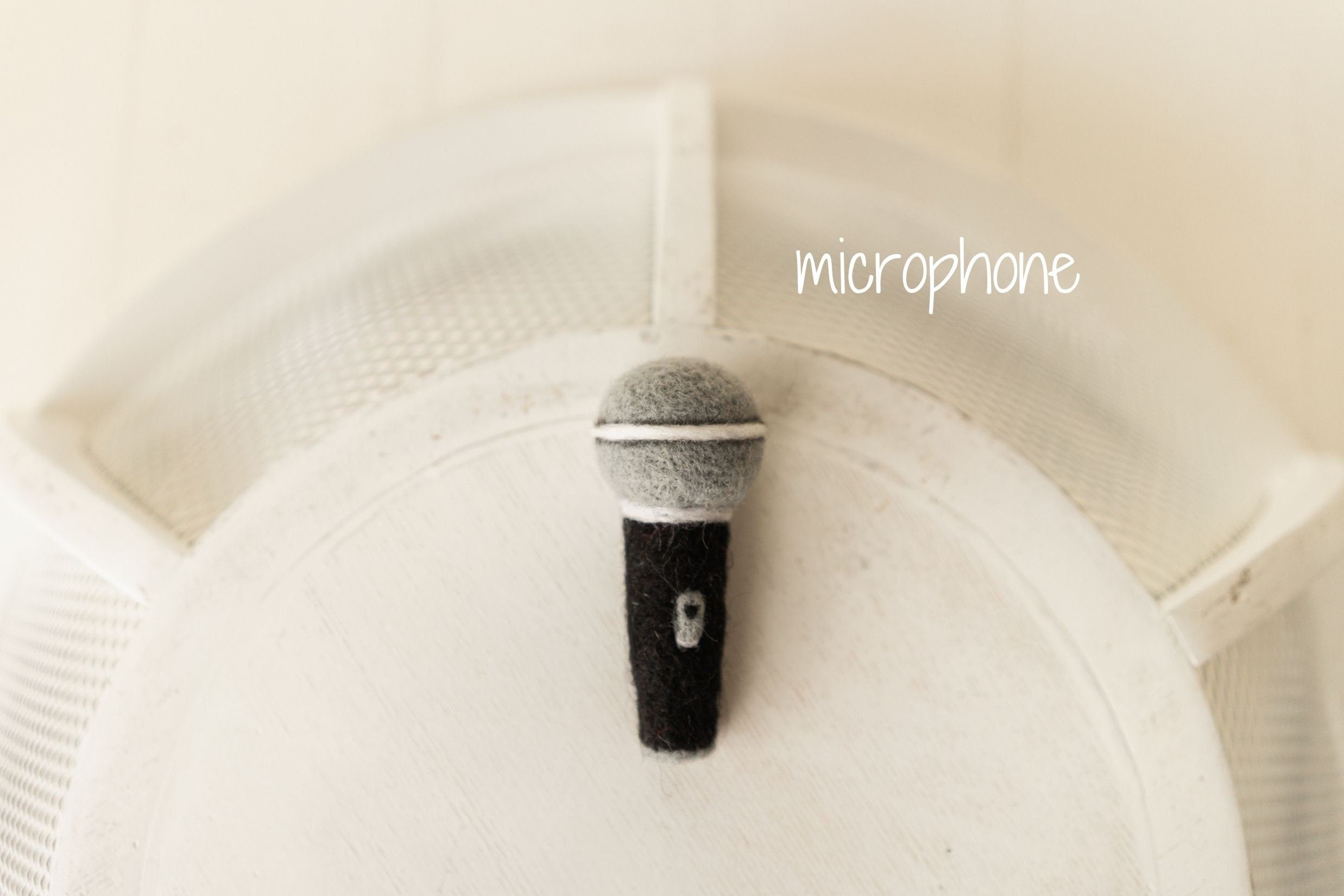 Hand-Felted Newborn Music Props Toy, Newborn Felted Microphone Toy,Needle Felted Camera Toy,Newborn Photography Props,Newborn Photo Camera