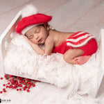 Newborn Christmas Outfit Girl, Newborn Christmas Romper, Newborn Girl Outfit, Newborn Beret French Hat, Newborn Photography Props