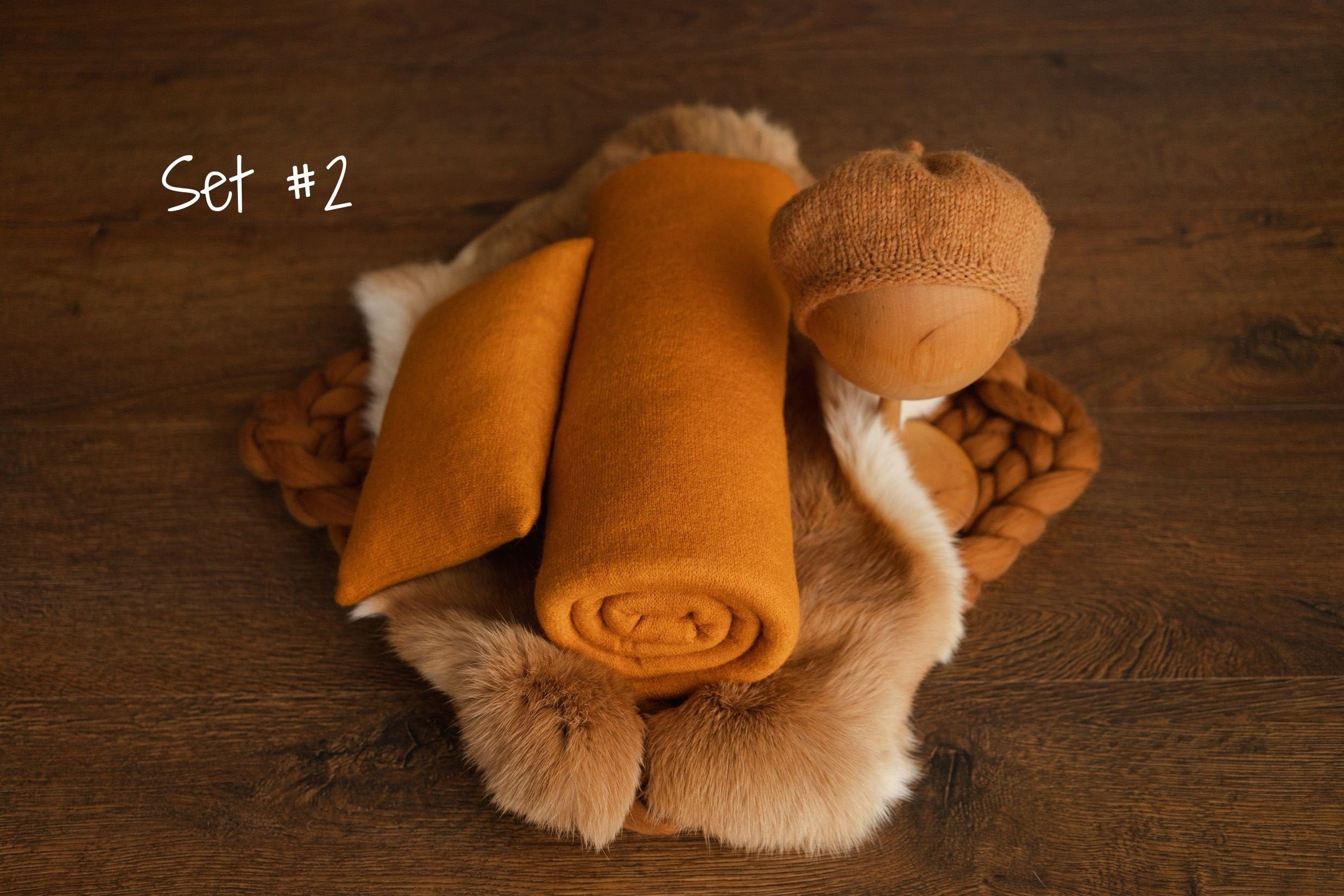 Copper Newborn Photography Props Set, Newborn Posing Fabric,Newborn Bean Bag Fabric Backdrop,Newborn Merino Wool Blanket,Newborn Pillow Prop