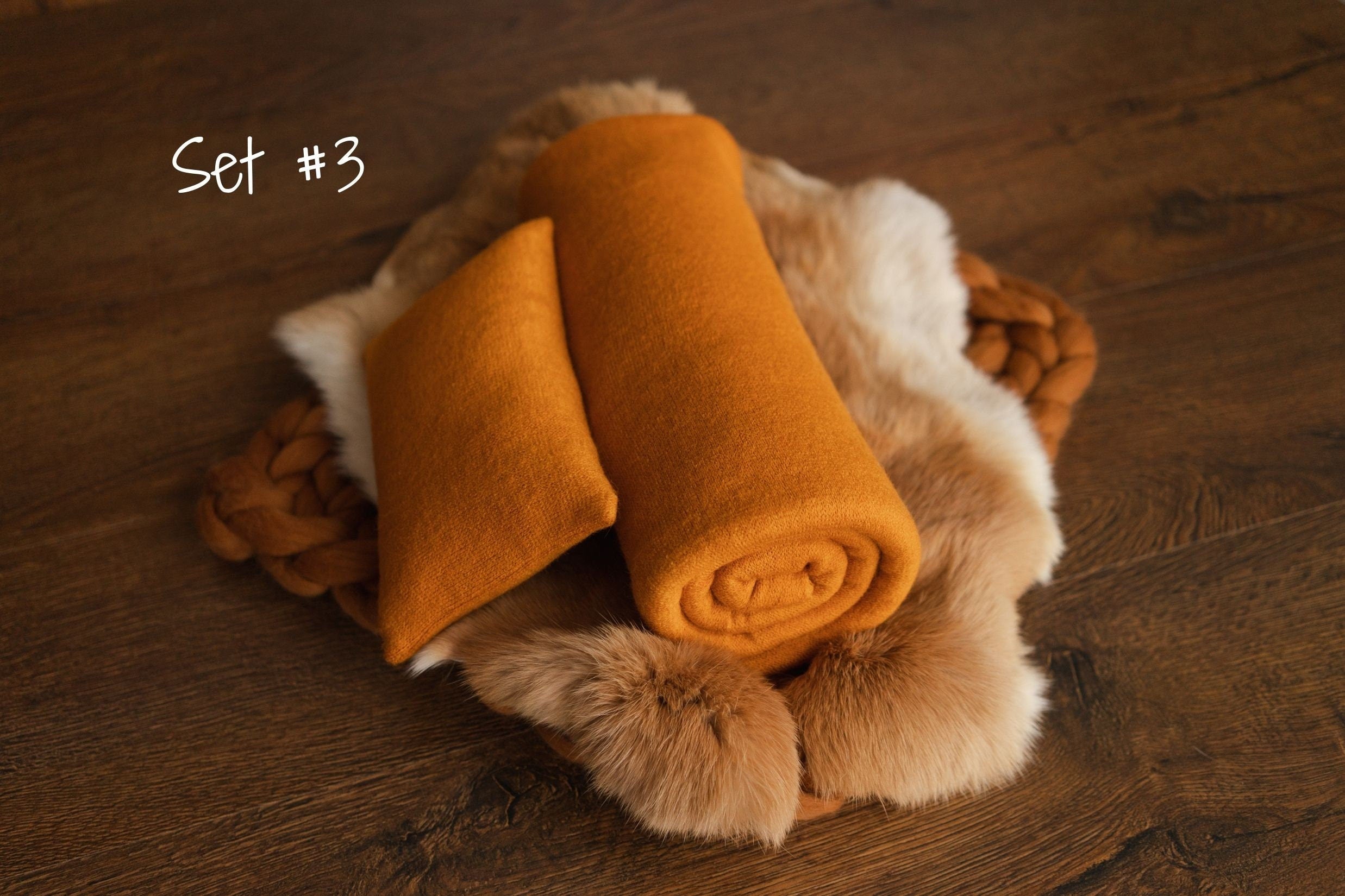 Copper Newborn Photography Props Set, Newborn Posing Fabric,Newborn Bean Bag Fabric Backdrop,Newborn Merino Wool Blanket,Newborn Pillow Prop