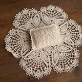 Crochet Newborn Outfit Girl Photography Props Set, Newborn Knitted Blanket, Newborn Posing Pillow, Newborn Crochet Layer,Baby Crochet Pillow