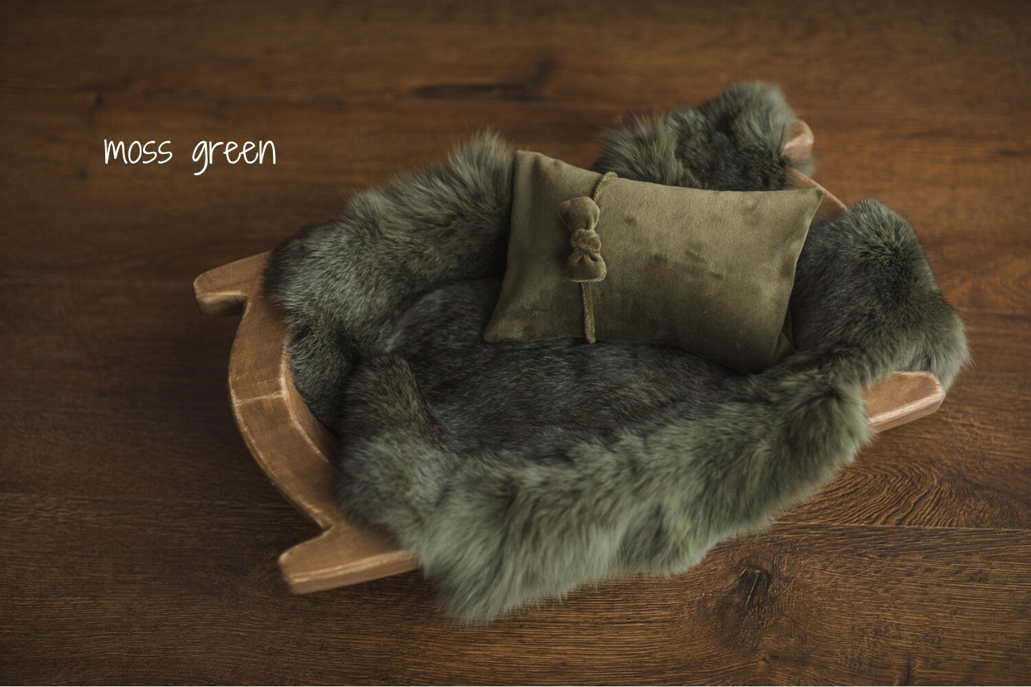 Newborn Velvet Pillow and Fur Set, Velvet Newborn Headband Girl, Newborn Rabbit Fur, Newborn Photography Props Set, Newborn Posing Pillow