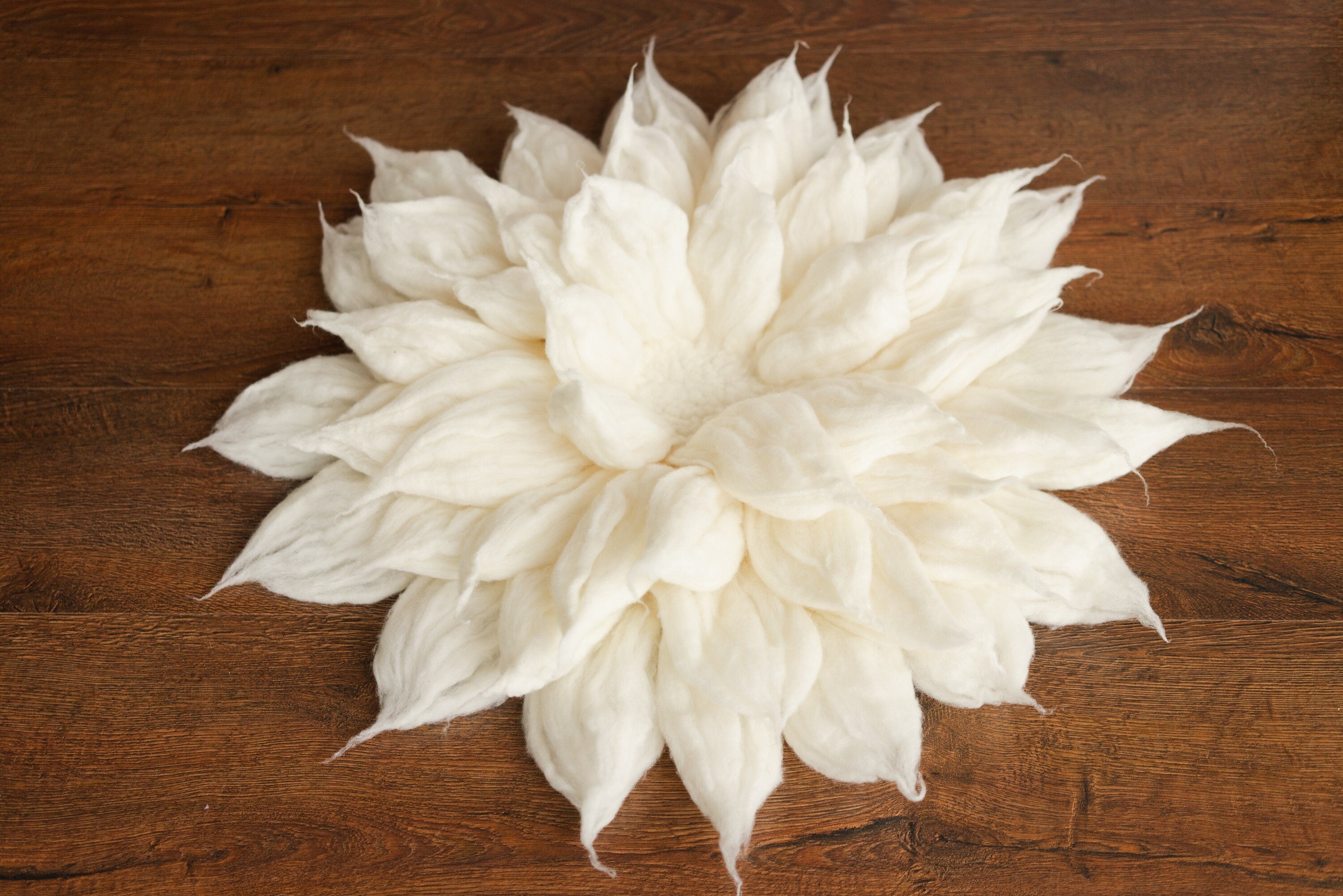 Baby Flower Felt Hat, Flower Newborn Merino Wool Felted Rug Set with Felted Hat for Girl, Newborn Photography props,Newborn Felted Props Set