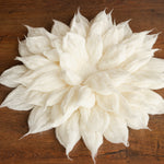 Baby Flower Felt Hat, Flower Newborn Merino Wool Felted Rug Set with Felted Hat for Girl, Newborn Photography props,Newborn Felted Props Set