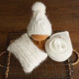 Newborn Cable Knitted Hat with Pom Pom, Newborn Coming Home Outfit, Newborn Posing Pillow,Newborn Knitted Outfit,Newborn Photography Props