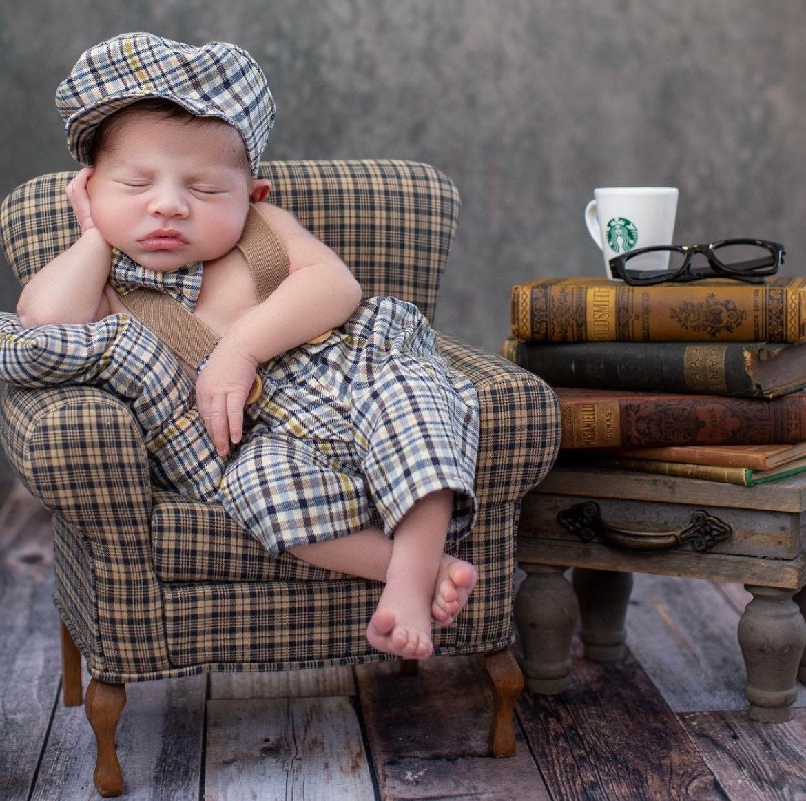 Newborn Boy Outfit, Boy Newsboy Hat Newborn, Newborn Coming Home Outfit Boy, Newborn Photography Props, Baby Newsboy Cap Newborn Overall Boy