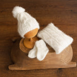 Newborn Cable Knitted Hat with Pom Pom, Newborn Coming Home Outfit, Newborn Posing Pillow,Newborn Knitted Outfit,Newborn Photography Props