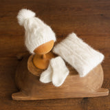 Newborn Cable Knitted Hat with Pom Pom, Newborn Coming Home Outfit, Newborn Posing Pillow,Newborn Knitted Outfit,Newborn Photography Props