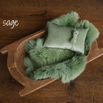 Newborn Velvet Pillow and Fur Set, Velvet Newborn Headband Girl, Newborn Rabbit Fur, Newborn Photography Props Set, Newborn Posing Pillow