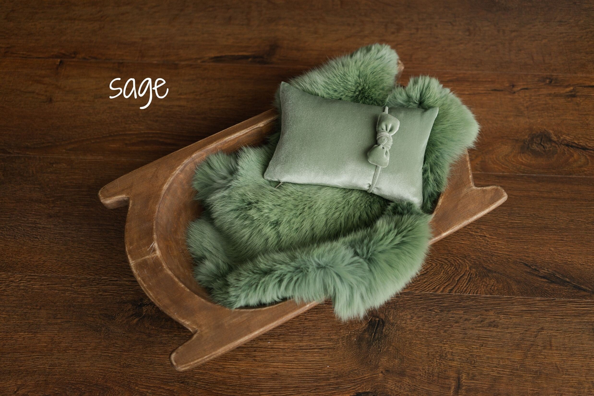 Newborn Velvet Pillow and Fur Set, Velvet Newborn Headband Girl, Newborn Rabbit Fur, Newborn Photography Props Set, Newborn Posing Pillow