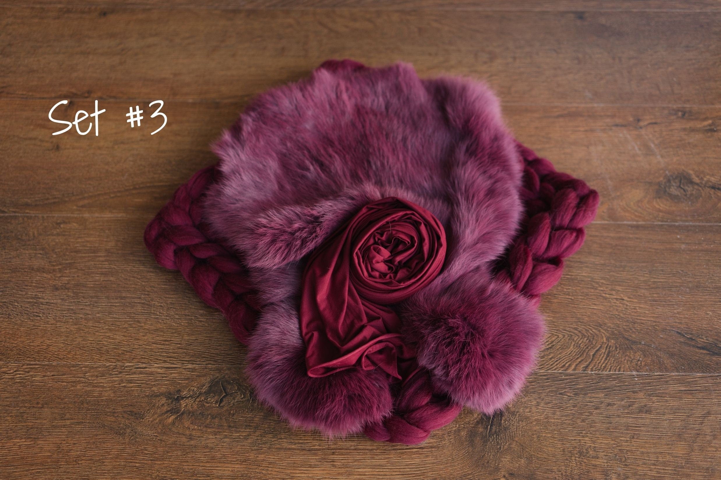 Burgundy Newborn Photography Props, Newborn Merino Wool Blanket,Newborn Posing Pillow,Newborn Teddy Bear Toy,Velvet Newborn Pillow,Baby Bear