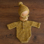 Newborn Romper Outfit with Pom Pom Hat, Newborn Boy Coming Home Outfit, Newborn Girl Romper,Newborn Knitted Outfit,Newborn Photography props