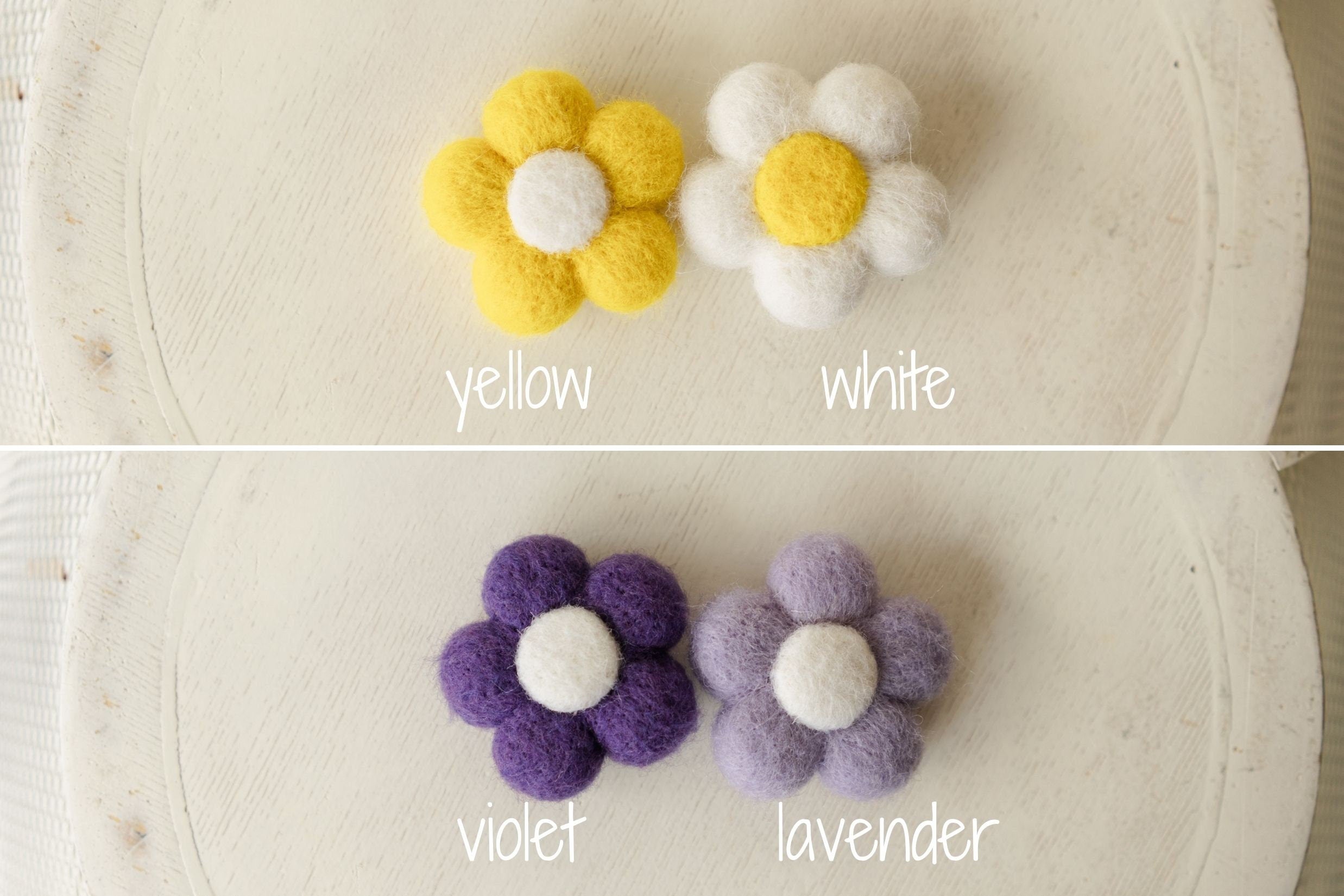 Newborn Felted Flower Photo Toy, Needle Felted Mini Flowers, Newborn Felted Props for Girl, Newborn Photography Props, Felt Flower Decor