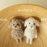 Small Felted Dog Toy for Photography, Custom Pet Figure, Felted Animals Toy,Felt Stuffed Dog, Puppy First Birthday,Newborn photography props