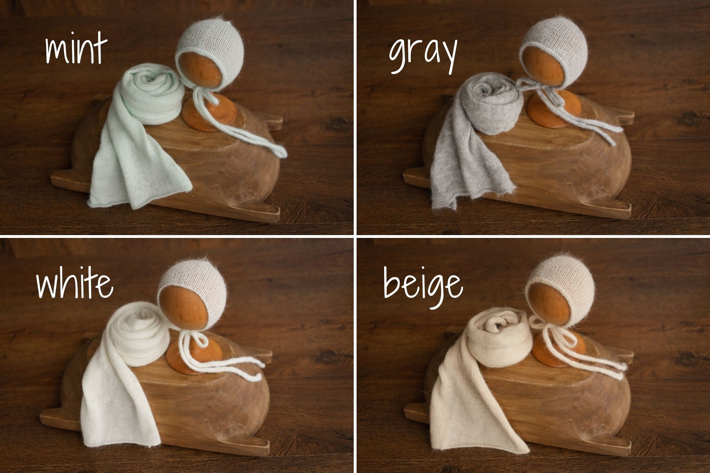 Newborn Knitted Wrap & Bonnet Prop Set, Newborn Knitted Outfit, Newborn Photography Props, Knit Newborn Bonnet, Baby Props for Photography,