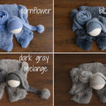 Newborn Knitted Wrap and Sleep Hat Set, Newborn Knit Sleep Hat with Pom Pom, Newborn Photography props, Newborn Wool Outfit, Newborn Fur Rug