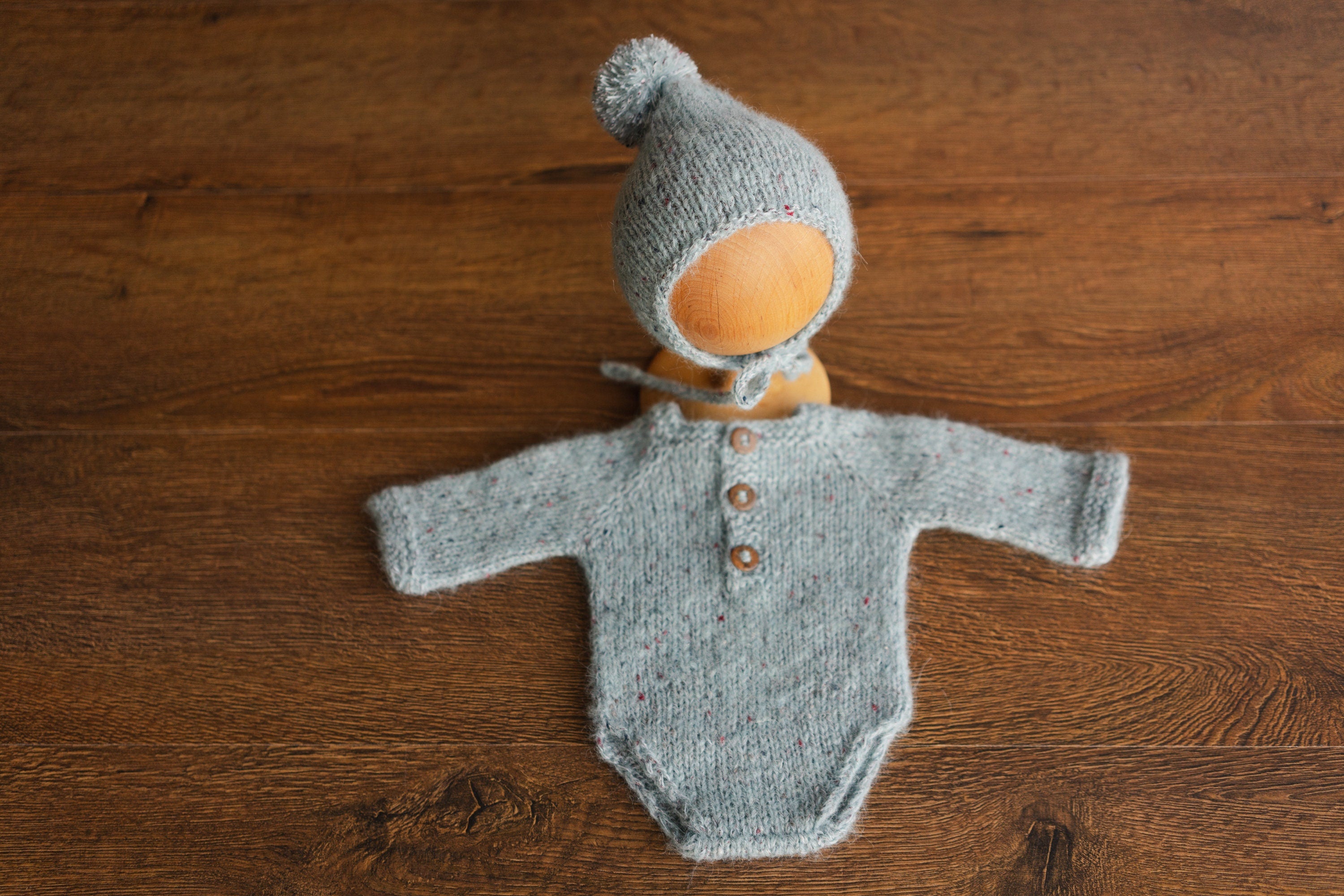 Newborn Romper Outfit with Pom Pom Hat, Newborn Boy Coming Home Outfit, Newborn Girl Romper,Newborn Knitted Outfit,Newborn Photography props