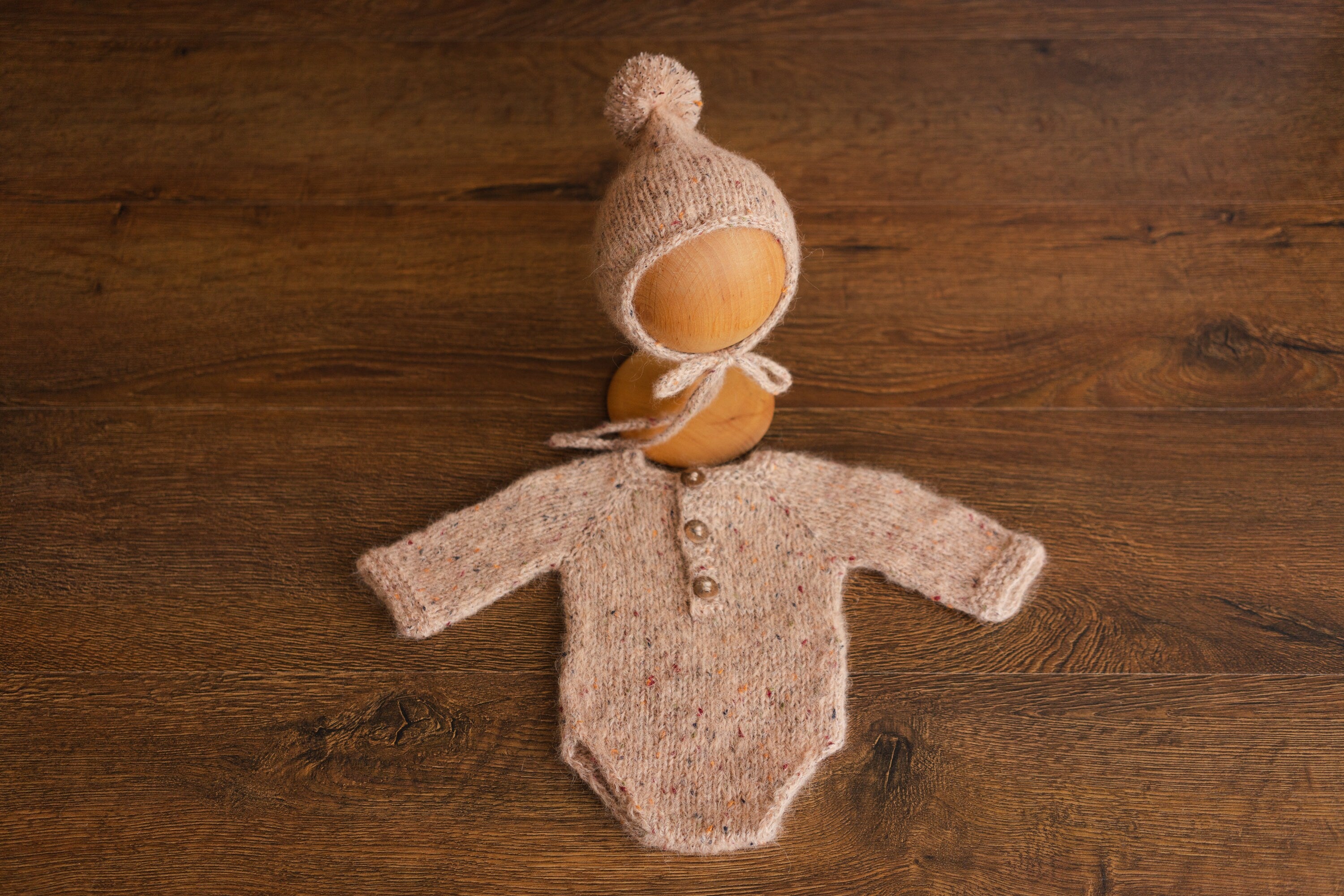 Newborn Romper Outfit with Pom Pom Hat, Newborn Boy Coming Home Outfit, Newborn Girl Romper,Newborn Knitted Outfit,Newborn Photography props