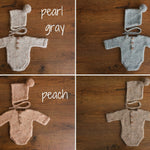 Newborn Romper Outfit with Pom Pom Hat, Newborn Boy Coming Home Outfit, Newborn Girl Romper,Newborn Knitted Outfit,Newborn Photography props