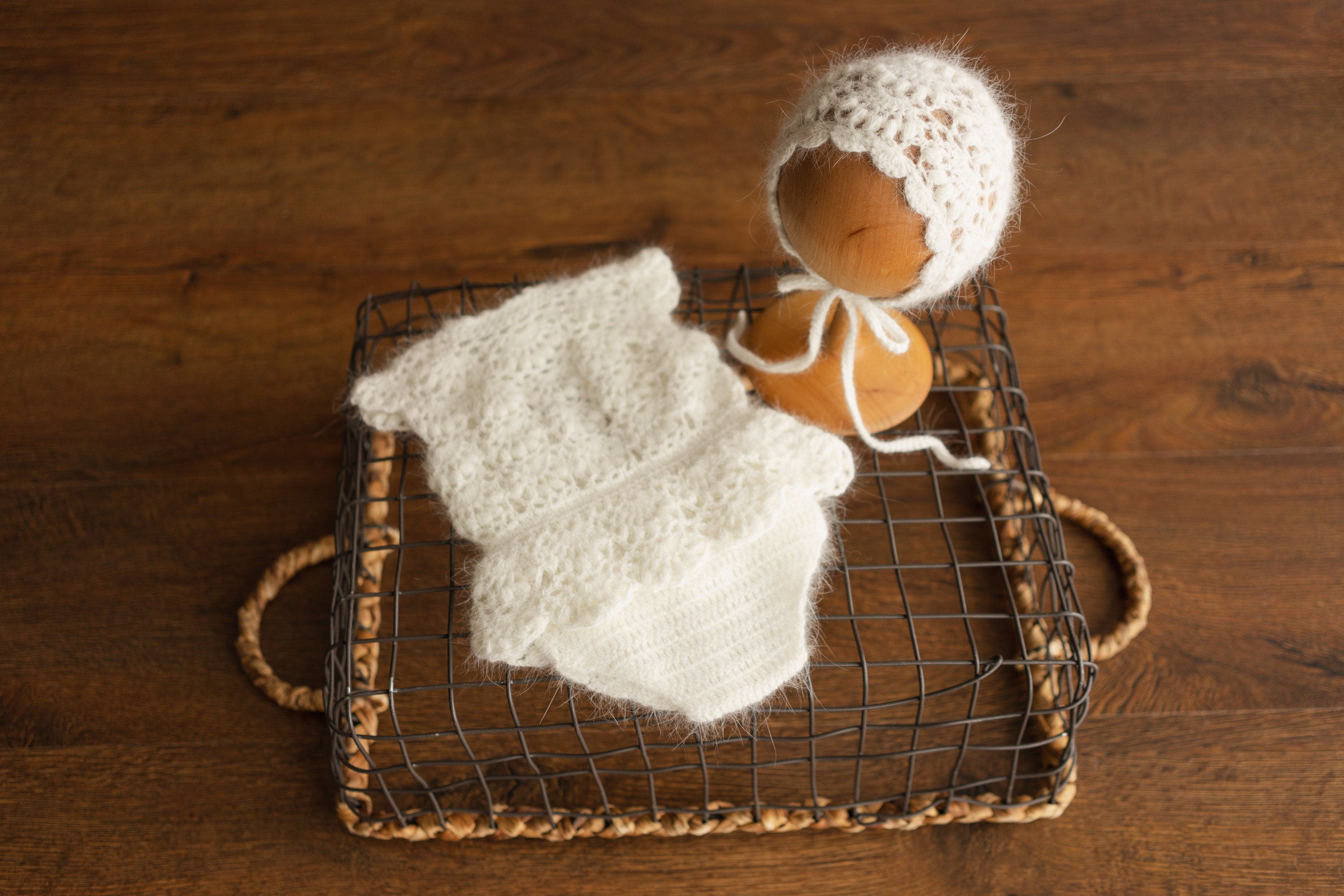 Newborn Knitted Girl Romper, Newborn Girl Bonnet, Newborn Romper Girl, Newborn Girl Outfit,Newborn Photography Props,Newborn Photo Props Set