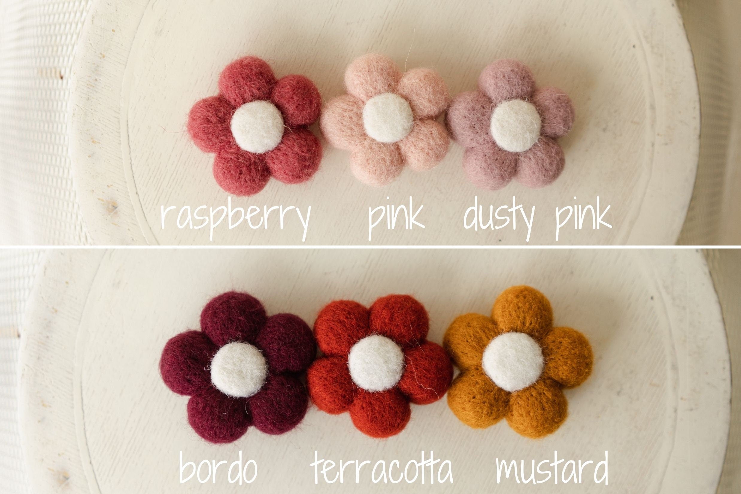 Newborn Felted Flower Photo Toy, Needle Felted Mini Flowers, Newborn Felted Props for Girl, Newborn Photography Props, Felt Flower Decor