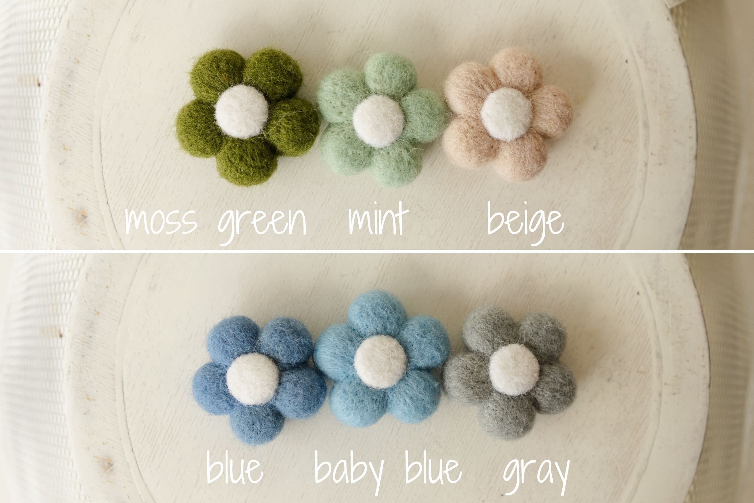 Newborn Felted Flower Photo Toy, Needle Felted Mini Flowers, Newborn Felted Props for Girl, Newborn Photography Props, Felt Flower Decor