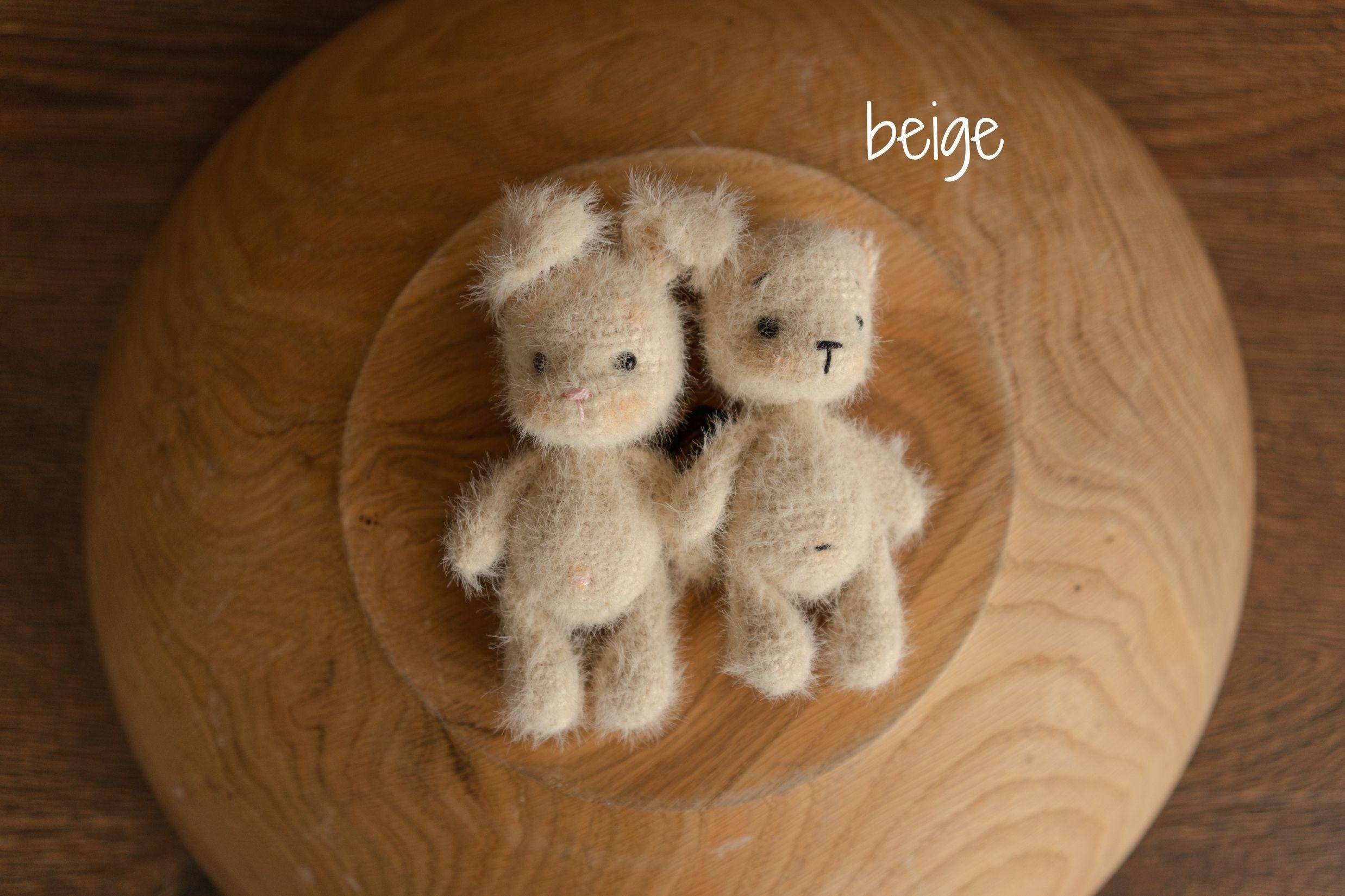 Newborn Knitted Teddy Bear and Bunny Photography Props, Baby Bear Crochet Toy, Newborn Photography Prop, Newborn Knitted Toy Bunny and Bear