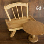 Newborn Wooden Chair and 'ONE' Letters Set, Cake Smash Props,Photography Props for Cake Smash and First Birthday Photos,Newborn Wooden Chair