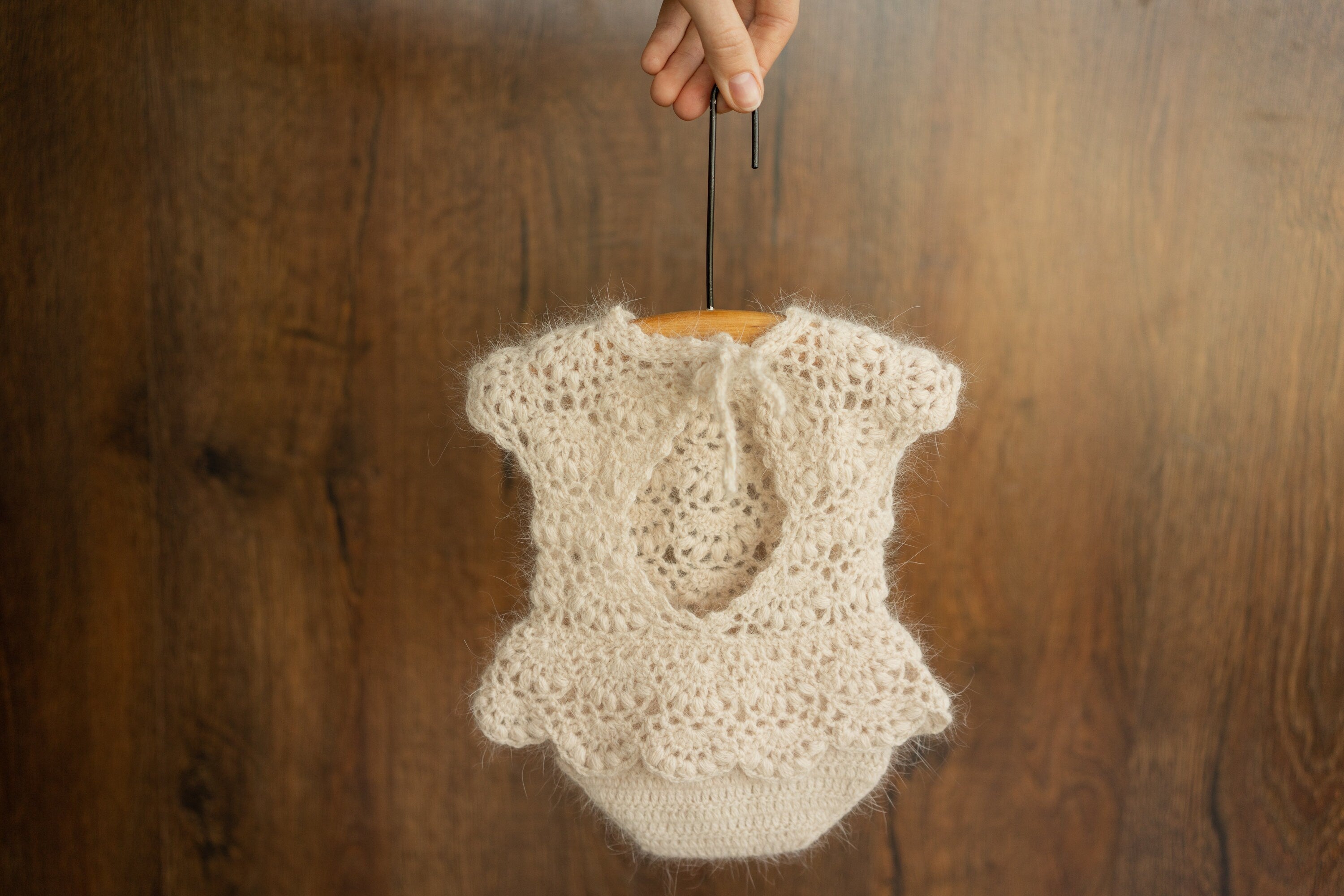 Newborn Knitted Girl Romper, Newborn Girl Bonnet, Newborn Romper Girl, Newborn Girl Outfit,Newborn Photography Props,Newborn Photo Props Set