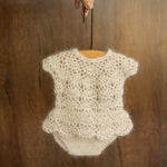 Newborn Knitted Girl Romper, Newborn Girl Bonnet, Newborn Romper Girl, Newborn Girl Outfit,Newborn Photography Props,Newborn Photo Props Set
